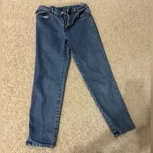 USED Ralph Lauren Medium Blue Straight Leg Jeans, Size 2P